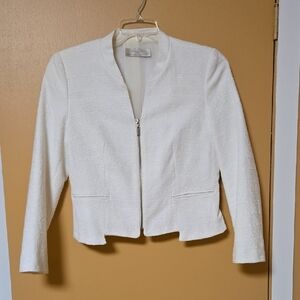 Zara Trafaluc White textured Jacket XL